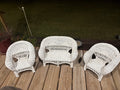 Set of 3 White Wicker Miniature Chairs