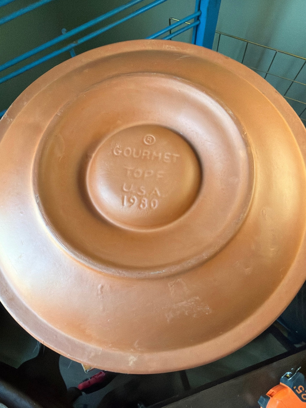 Vintage 1980 Gourmet Topf Terracotta Chip and Dip Serving Bowl