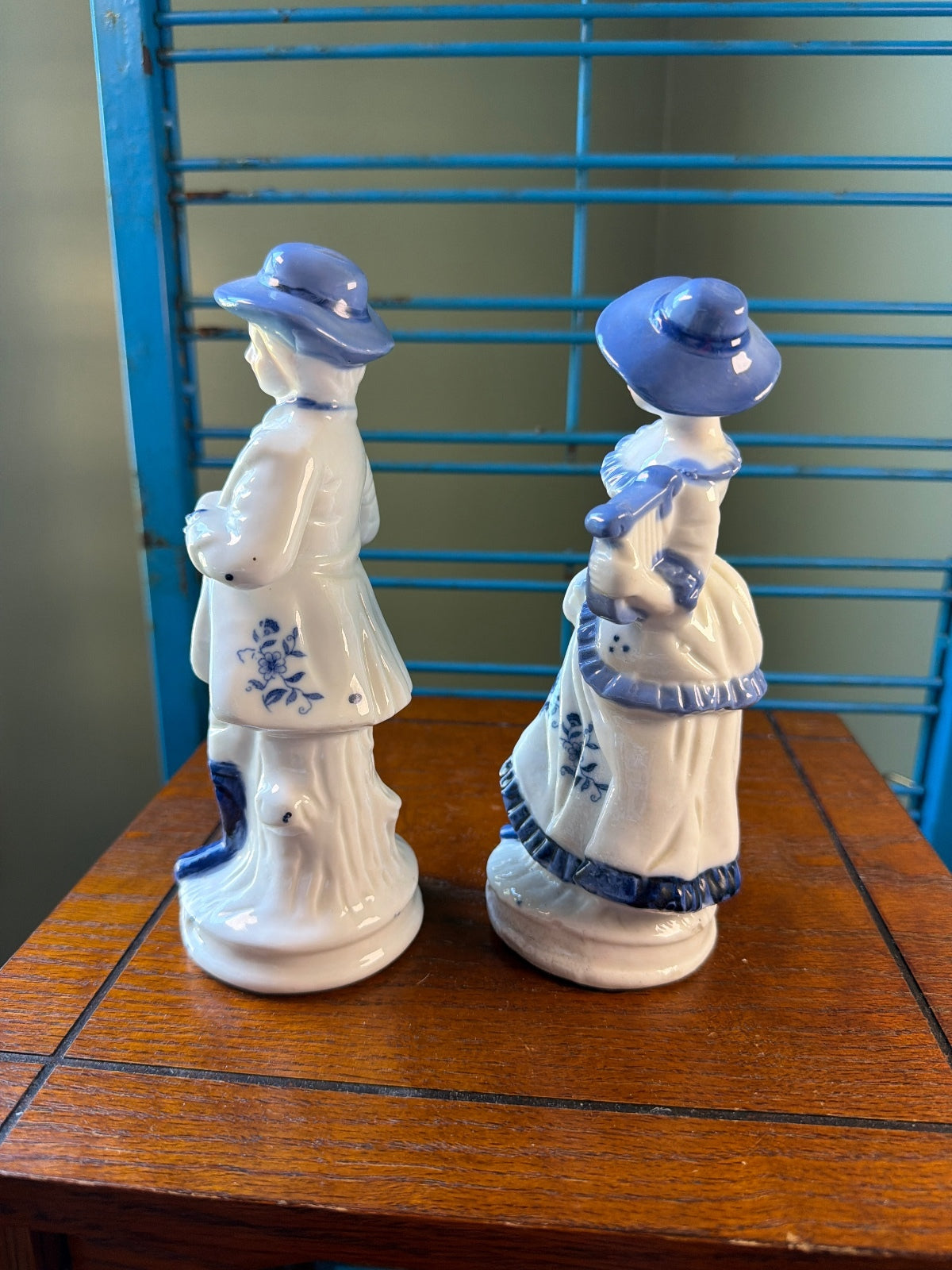 Vintage Porcelain Figurines of 18th Century Couple Playing Instruments
