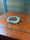 Marbled Blue Acrylic Bangle Bracelet with Turquoise Accents