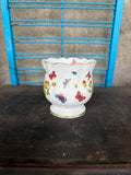 Vintage Lenwile Ardalt porcelain vase or cachepot featuring a hand-painted motif
