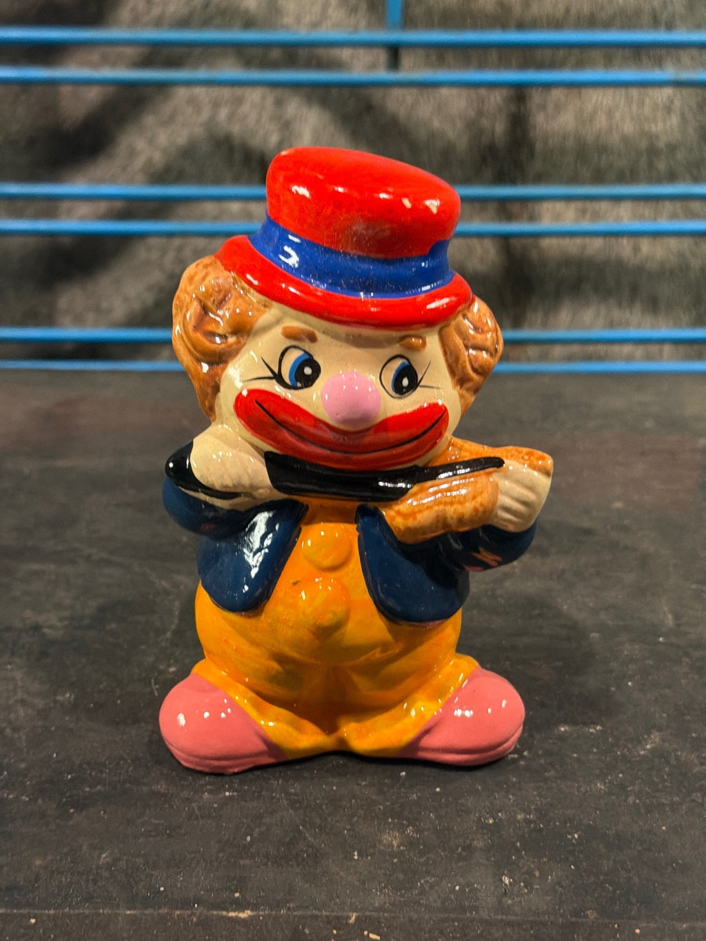 Vintage Ceramic Clown Figurine Playing Violin