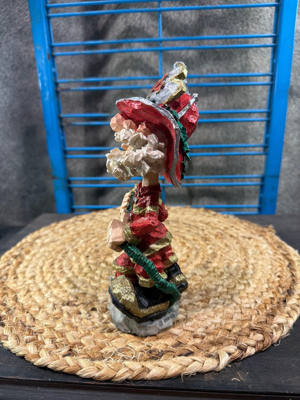 Vintage Hand-Carved Wooden Firefighter Figurine Sculpture