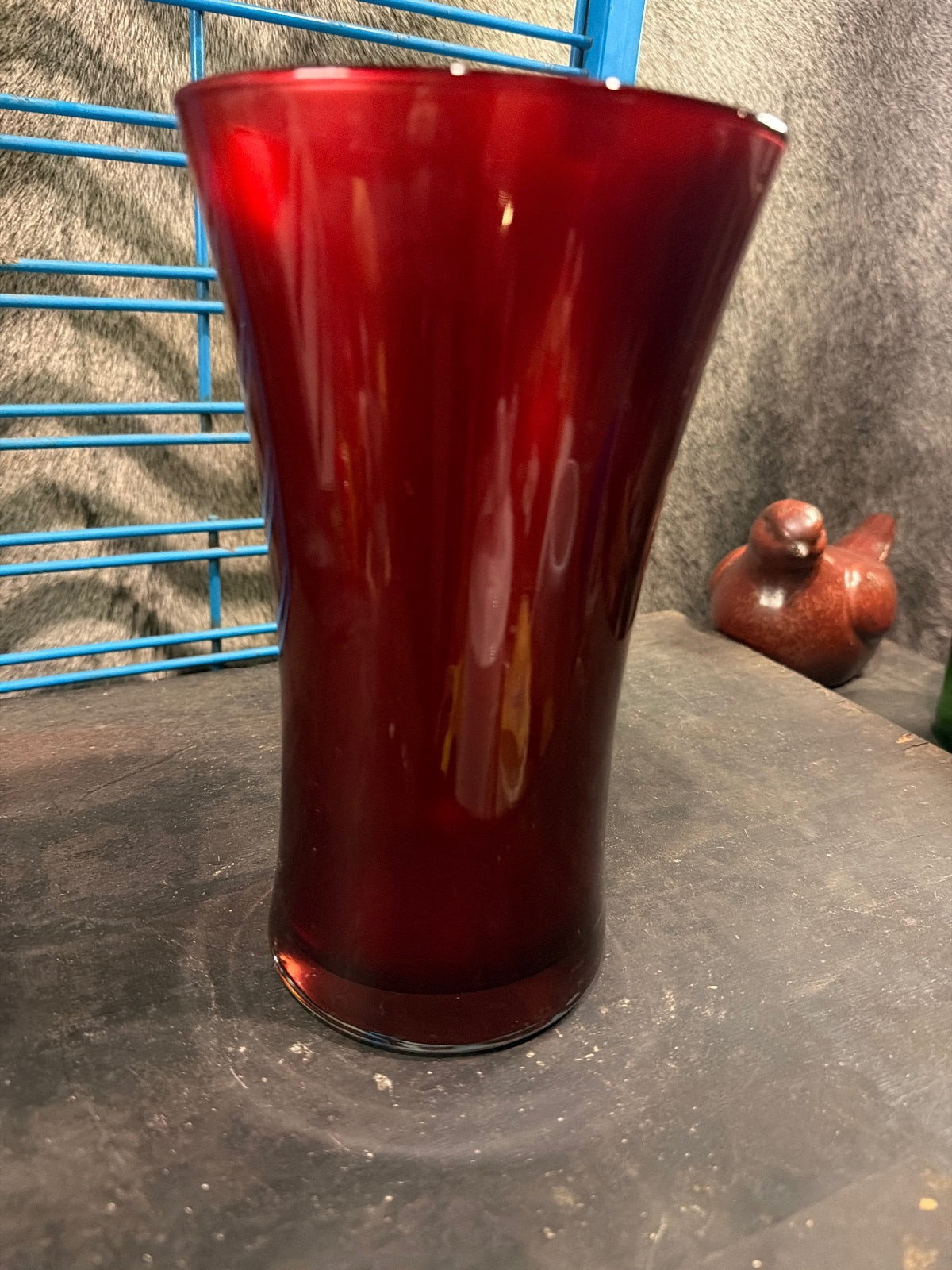 Elegant Red Glass Vase