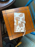 Brown and Cream Cow Print Faux Fur Wallet with Multiple Card Slots