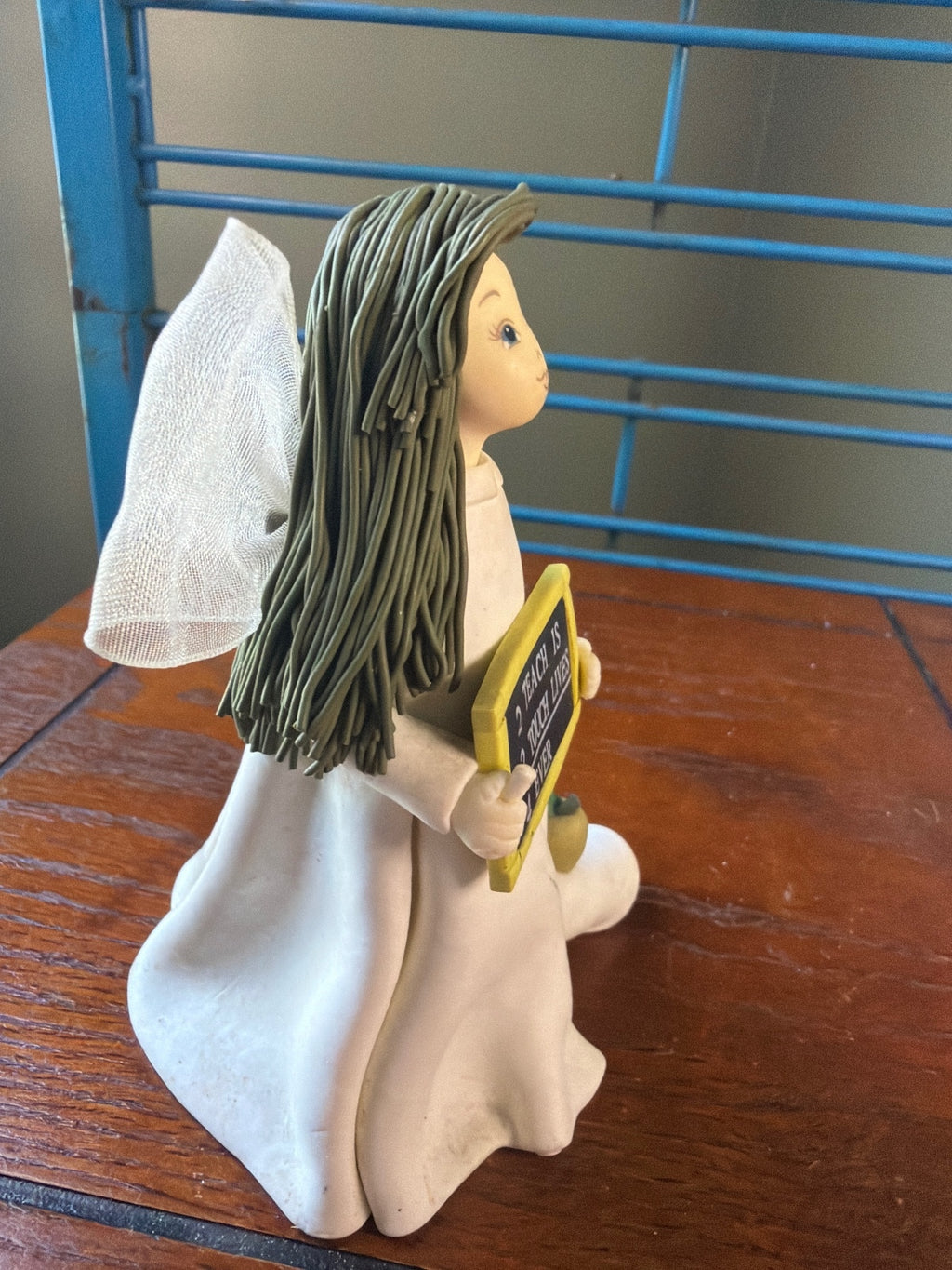 Teacher Angel Figurine Holding Chalkboard Sign