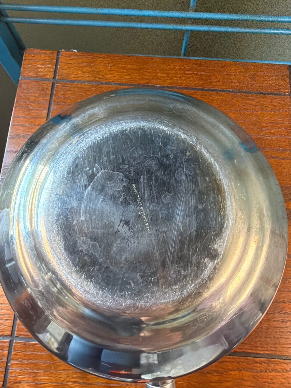 Vintage Stainless Steel Saucepan with Wooden Handle