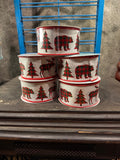 RG Ribbon Christmas Plaid Moose and Bear Decorative Ribbon -