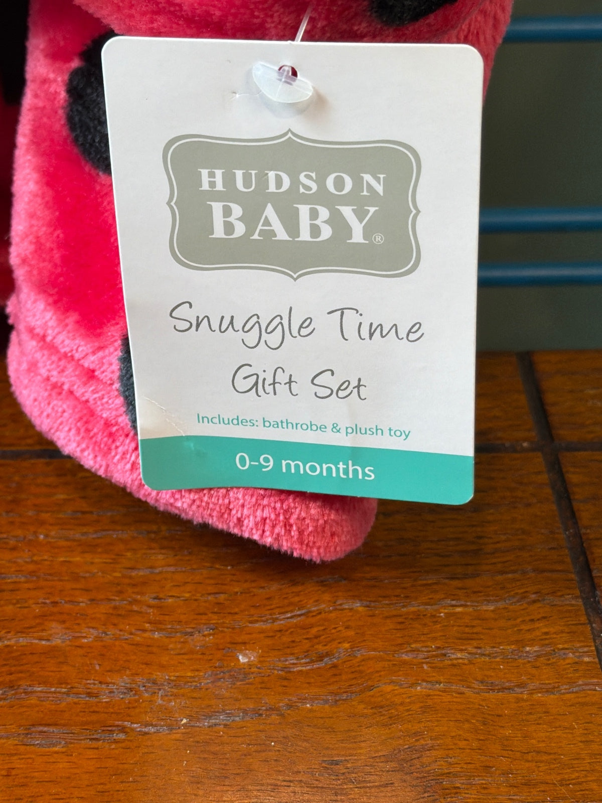 Hudson Baby Snuggle Time Ladybug Bathrobe and Plush Toy Gift Set for 0-9 Months