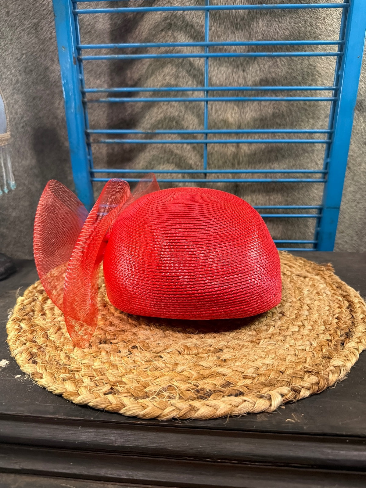 Vintage 1980 polyprene straw weave hat
