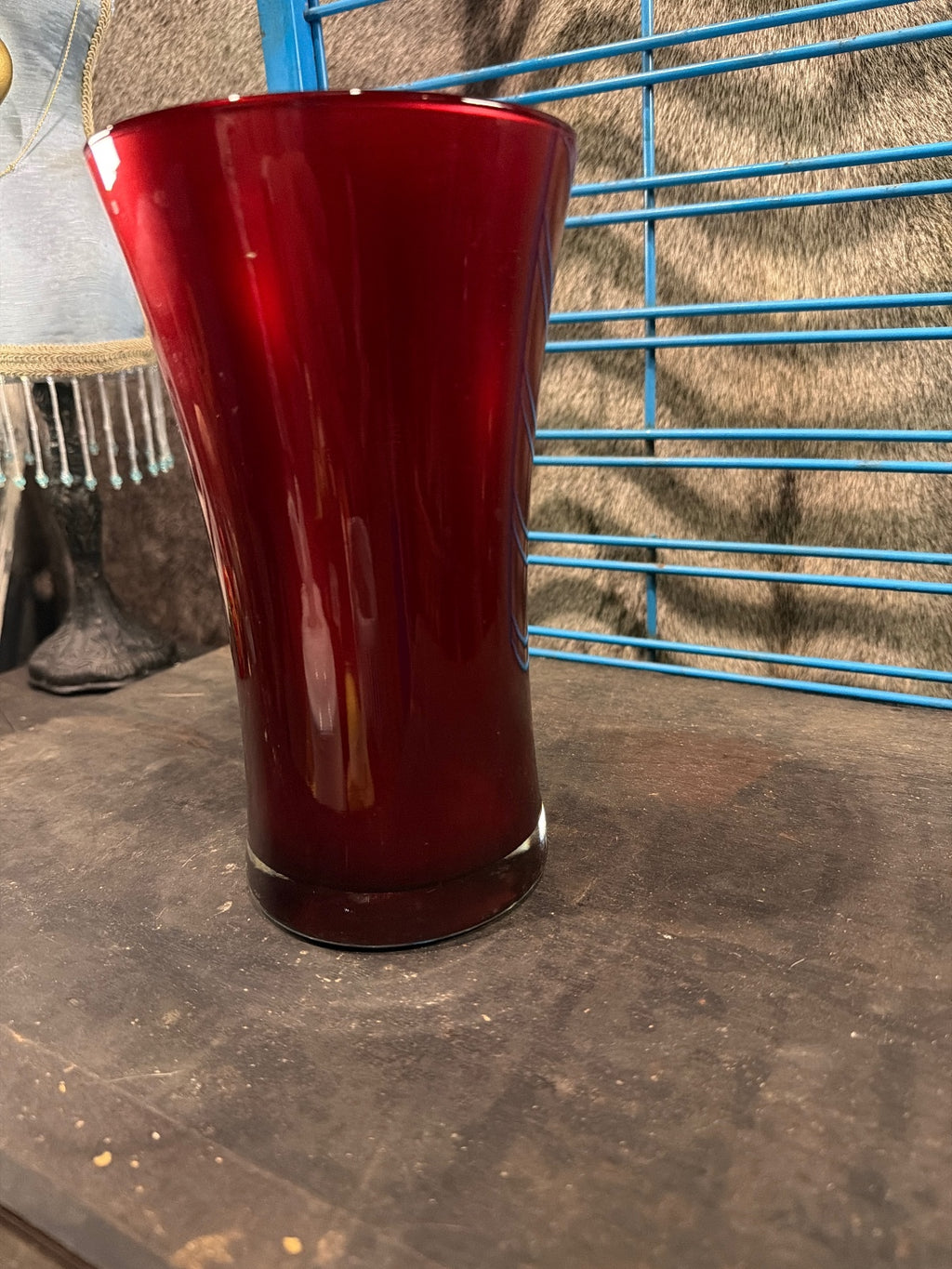 Elegant Red Glass Vase