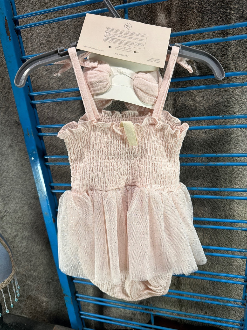 Snug Baby Girl Pink One Embroidered Tutu Dress with Headband 24M