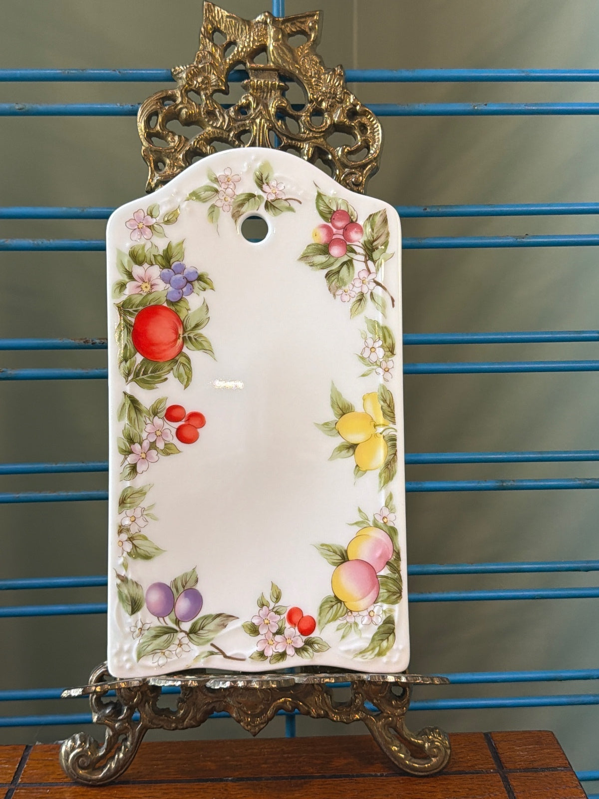 Andrea by Noritake Vintage Ceramic Serving Tray with Fruit Motif