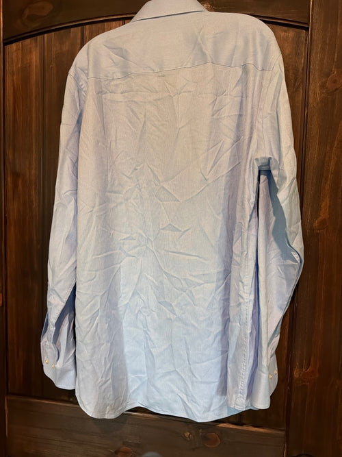 David Donahue Trim Light Blue Dress Shirt