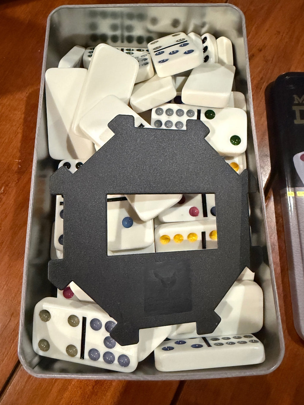 Double Twelve Mexican Train Dominoes Game Set with 91 Color Dot Dominoes