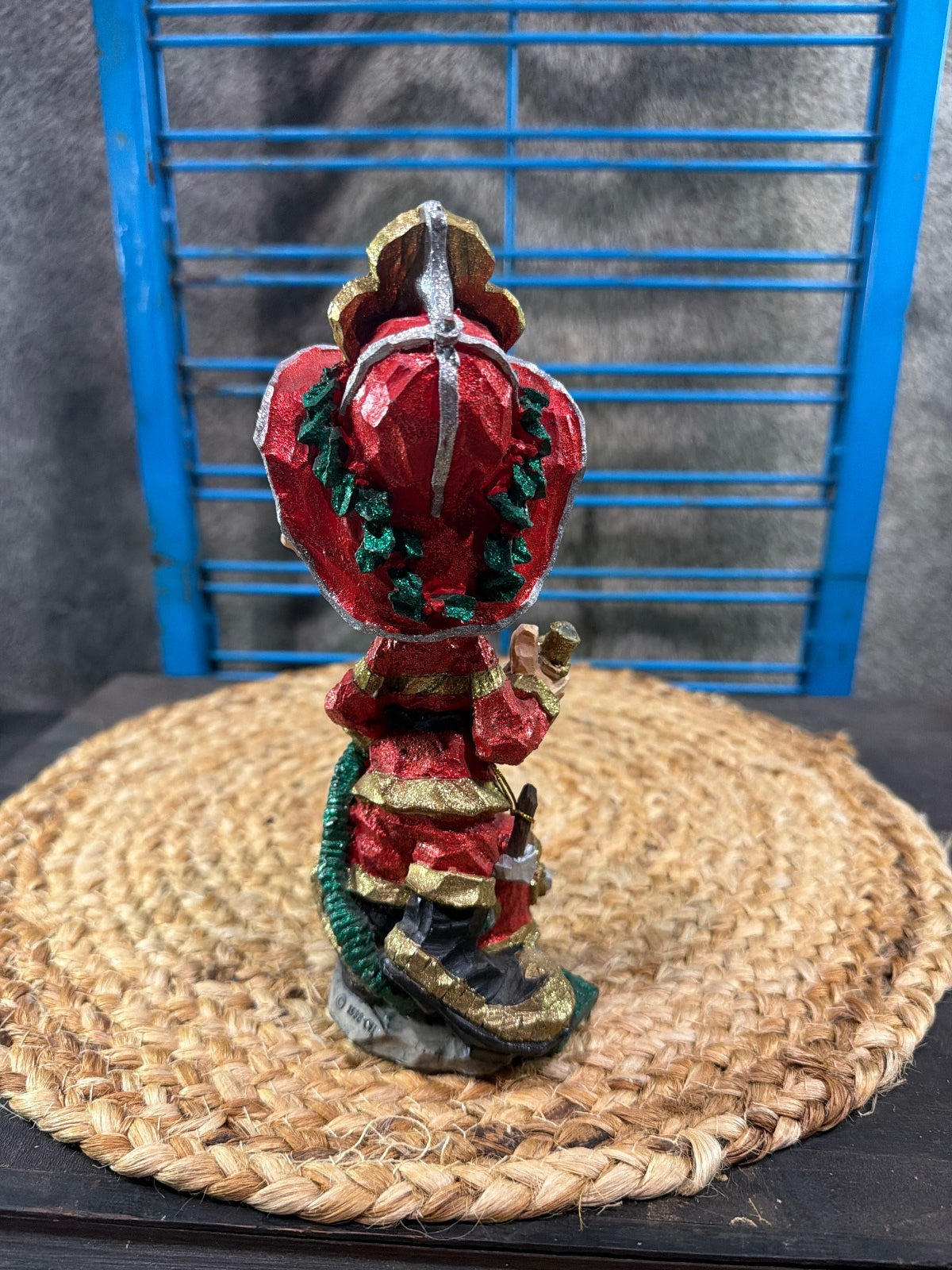 Vintage Hand-Carved Wooden Firefighter Figurine Sculpture