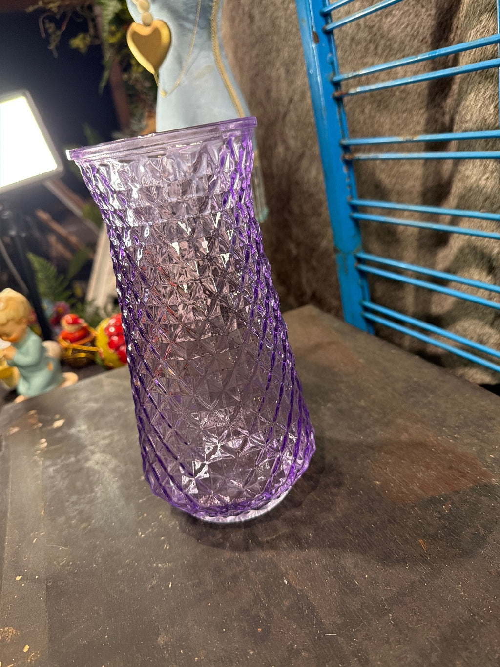 Vintage Purple Glass Table Vase by AEG Blass