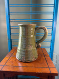 Vintage Green Ceramic Pitcher with Handle