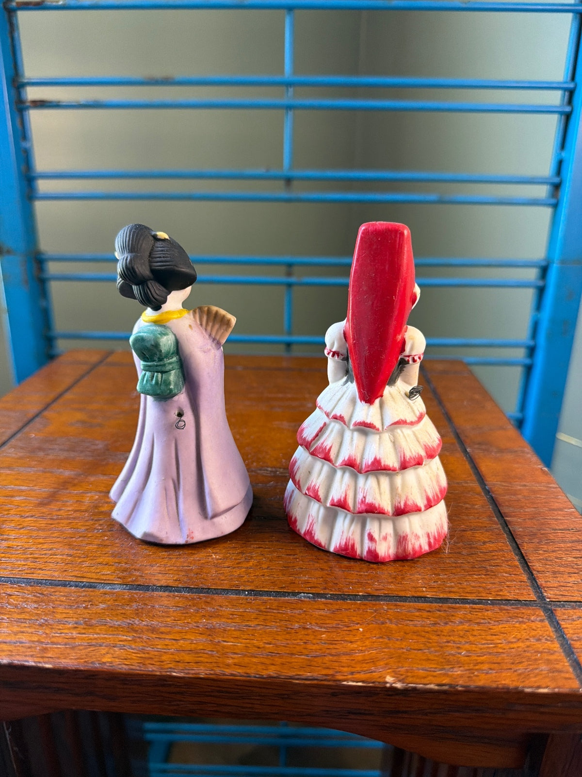 Vintage Flamingo Porcelain Figurines Set of 2 - Asian and European Ladies
