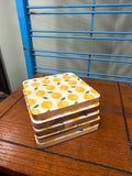 Set of 5 Wooden Coasters with Lemon Pattern