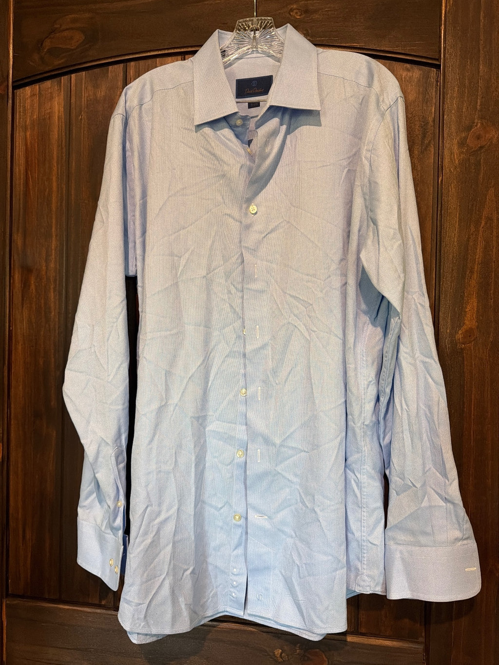 David Donahue Trim Light Blue Dress Shirt