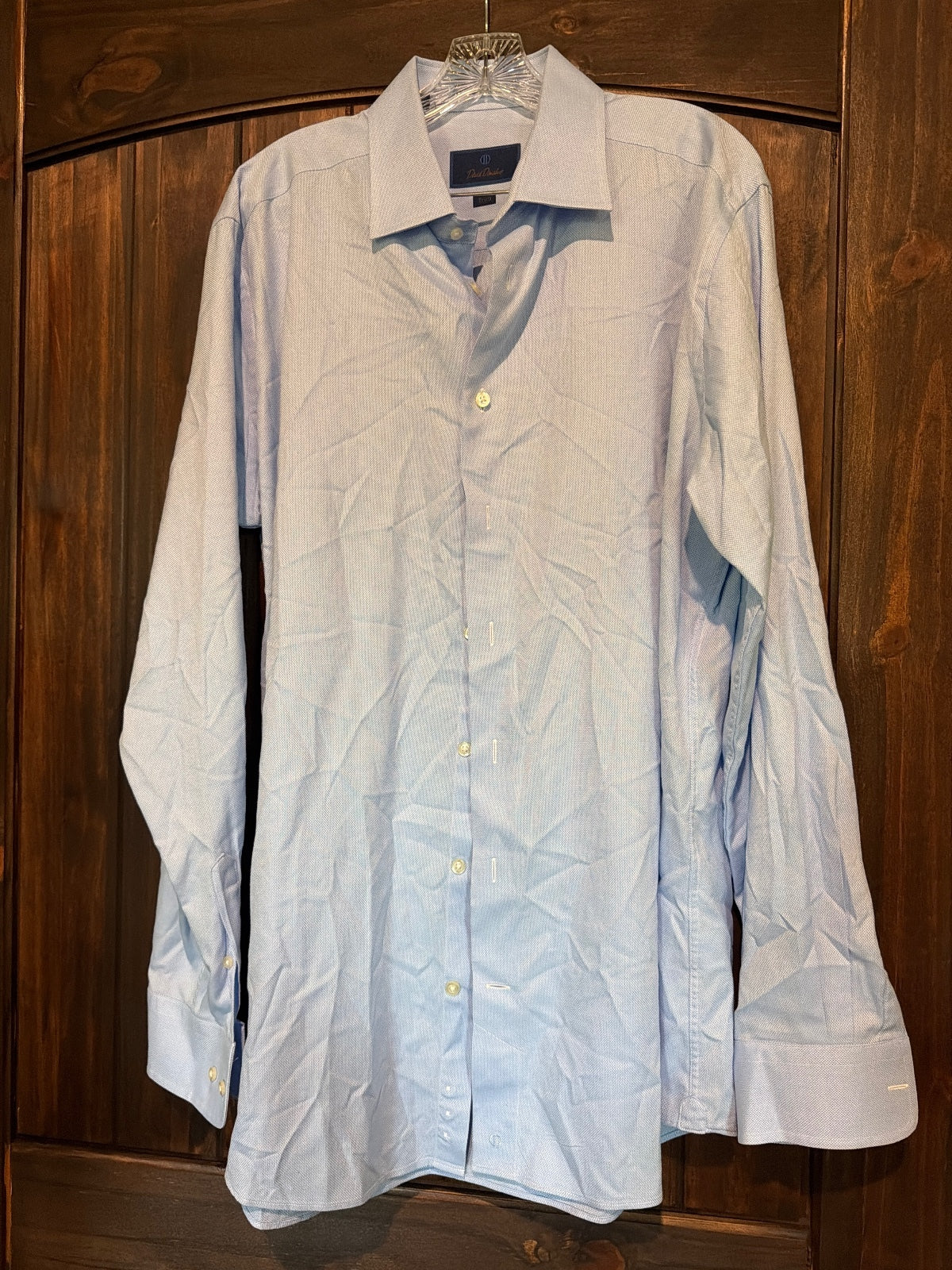 David Donahue Trim Light Blue Dress Shirt