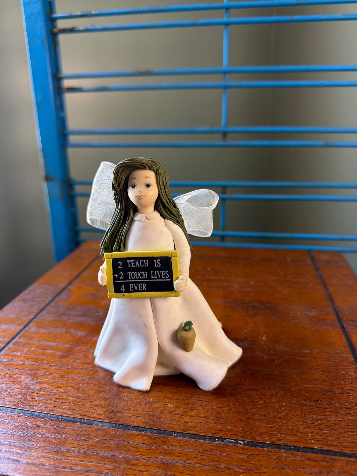 Teacher Angel Figurine Holding Chalkboard Sign