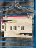 Mud Pie Brush It Off Canvas Makeup Bag with Tassel