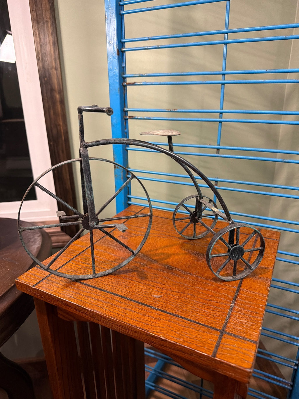 Vintage Style Metal Tricycle Candle Holder