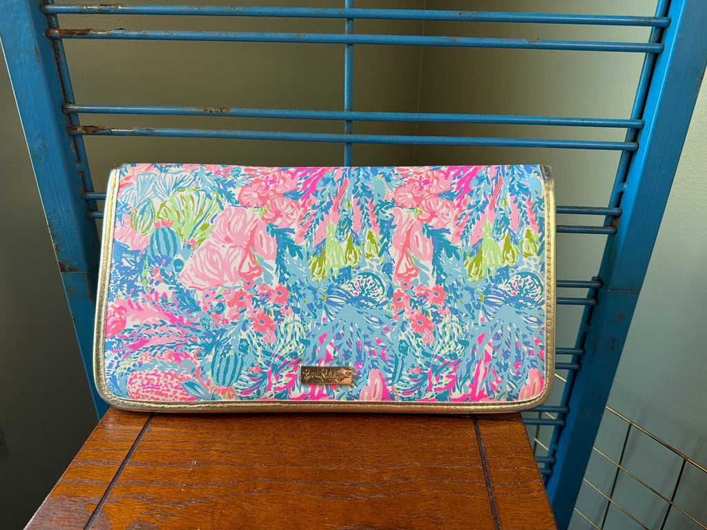 Lilly Pulitzer Floral Pattern Wallet with Gold Trim