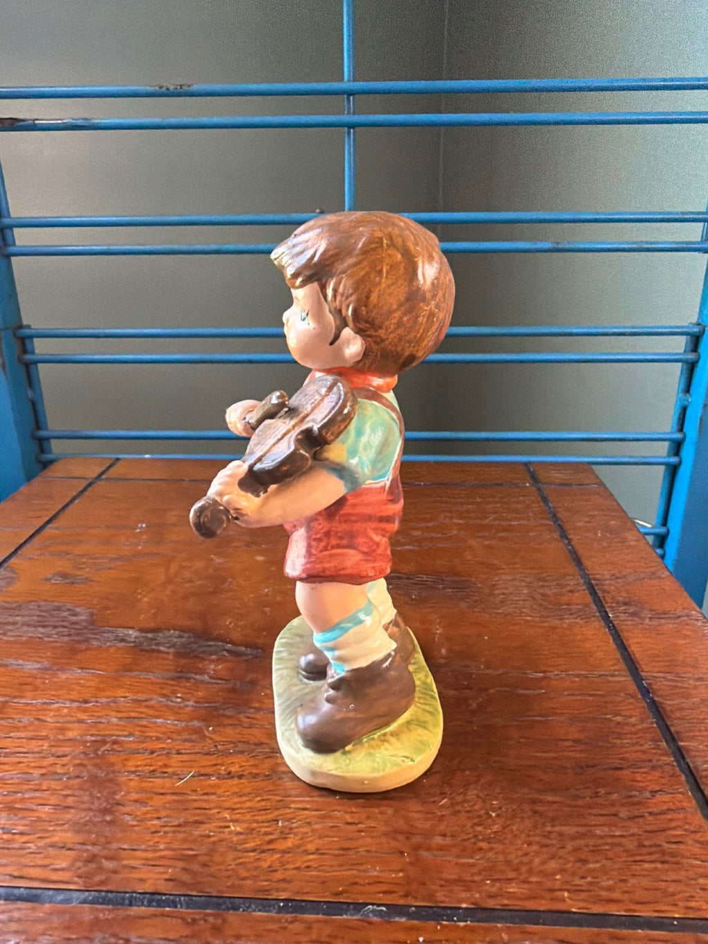 Vintage Hummel Figurine Boy Playing Violin with Dog 1980 Christmas Gift