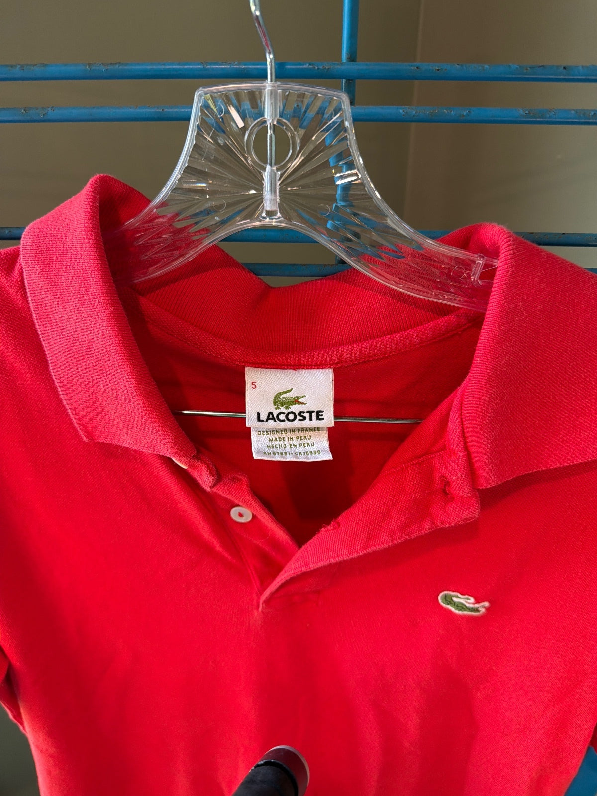 Lacoste Classic Red Polo Shirt Size Small