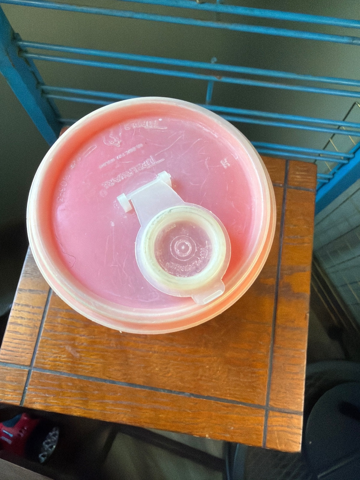 Vintage Tupperware Orange Tall Pitcher with Lid