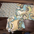 Set of 8 Napkins Green Brown and Teal Color Linen Napkins 17x17