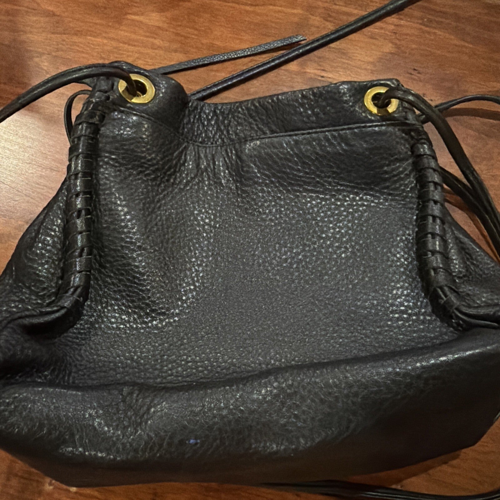 Liebeskind Black Leather Drawstring Bucket Bag