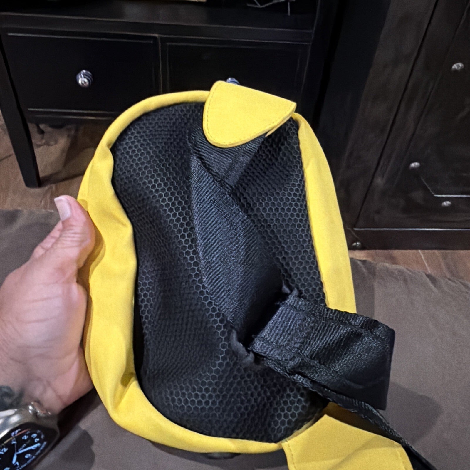 Hunter Yellow Crossbody Bag with Adjustable Strap