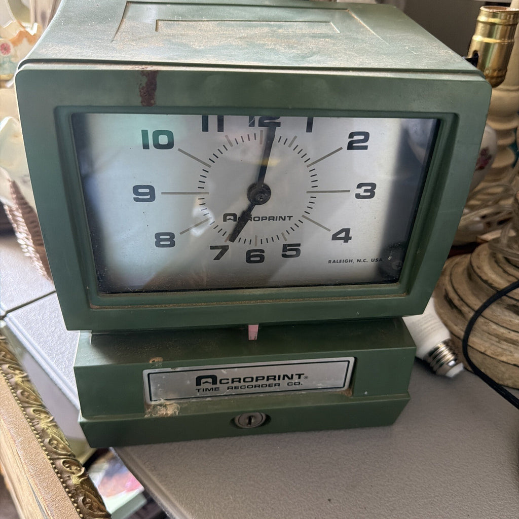 Acroprint 150NR4 Model 125 Analog Manual Print Time Clock - Green