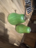 Vintage Green Pear-Shaped Salt and Pepper Shakers
