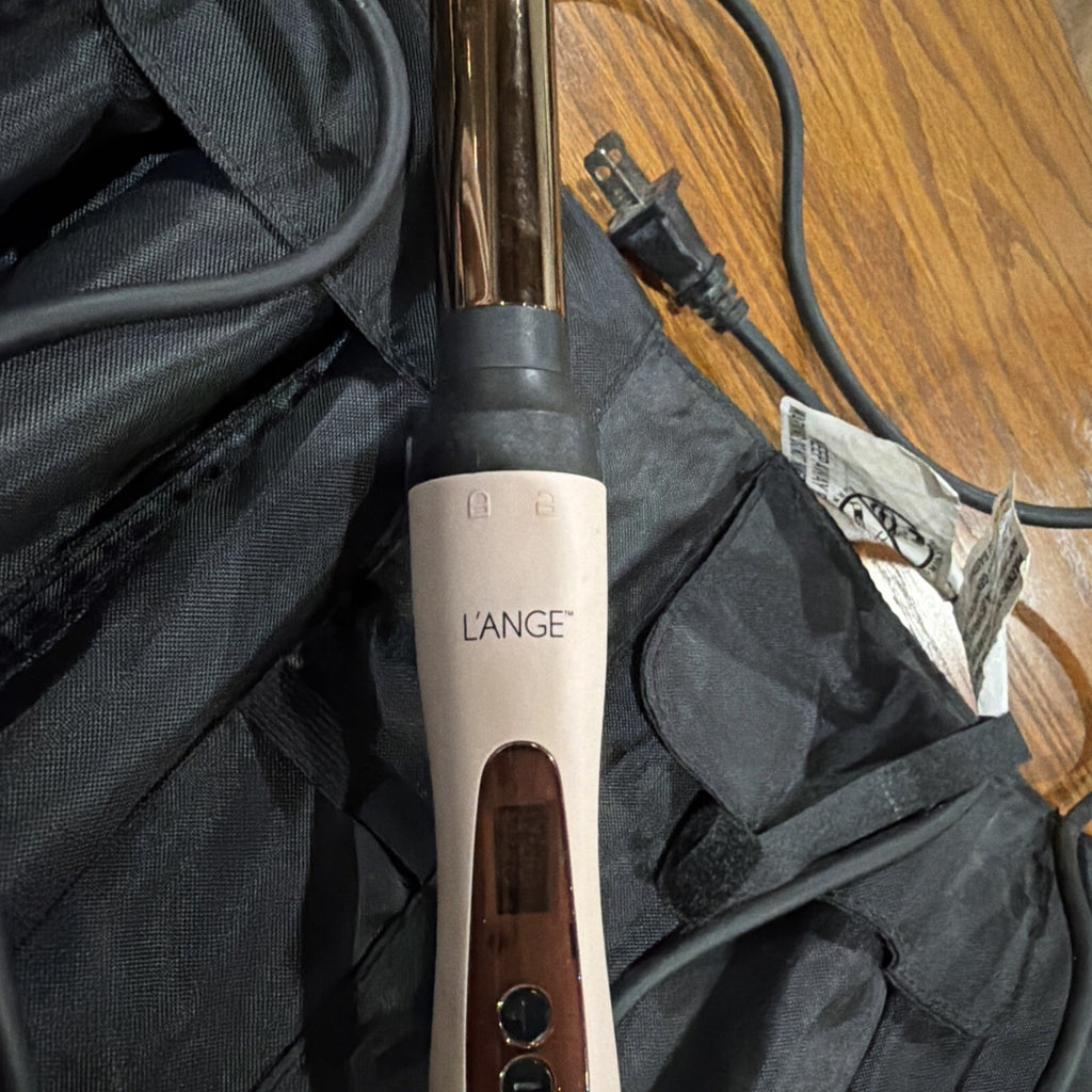 LANGÉ Blush Pink Curling Iron And Drying Brush With Bag And Multiple Attachments