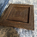 Set of 4 Square Woven Rattan Placemats