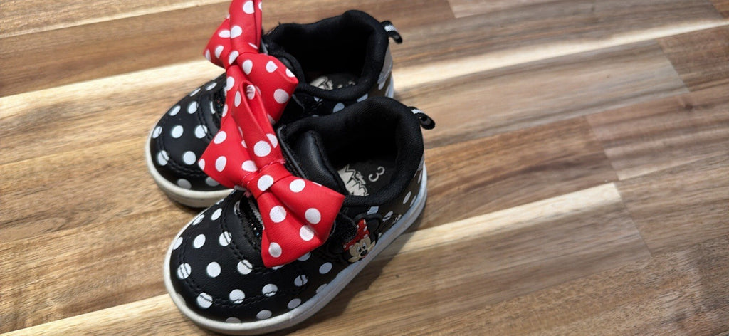 Disney Minnie Mouse Toddler Sneakers with Red Polka Dot Bow