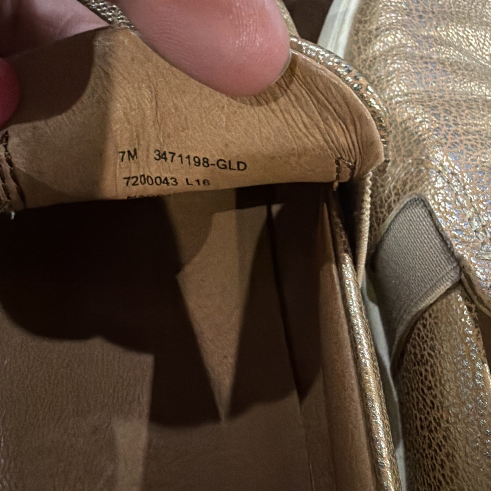 Frye Women's Size 7M Gold Leather Slip-On Shoes