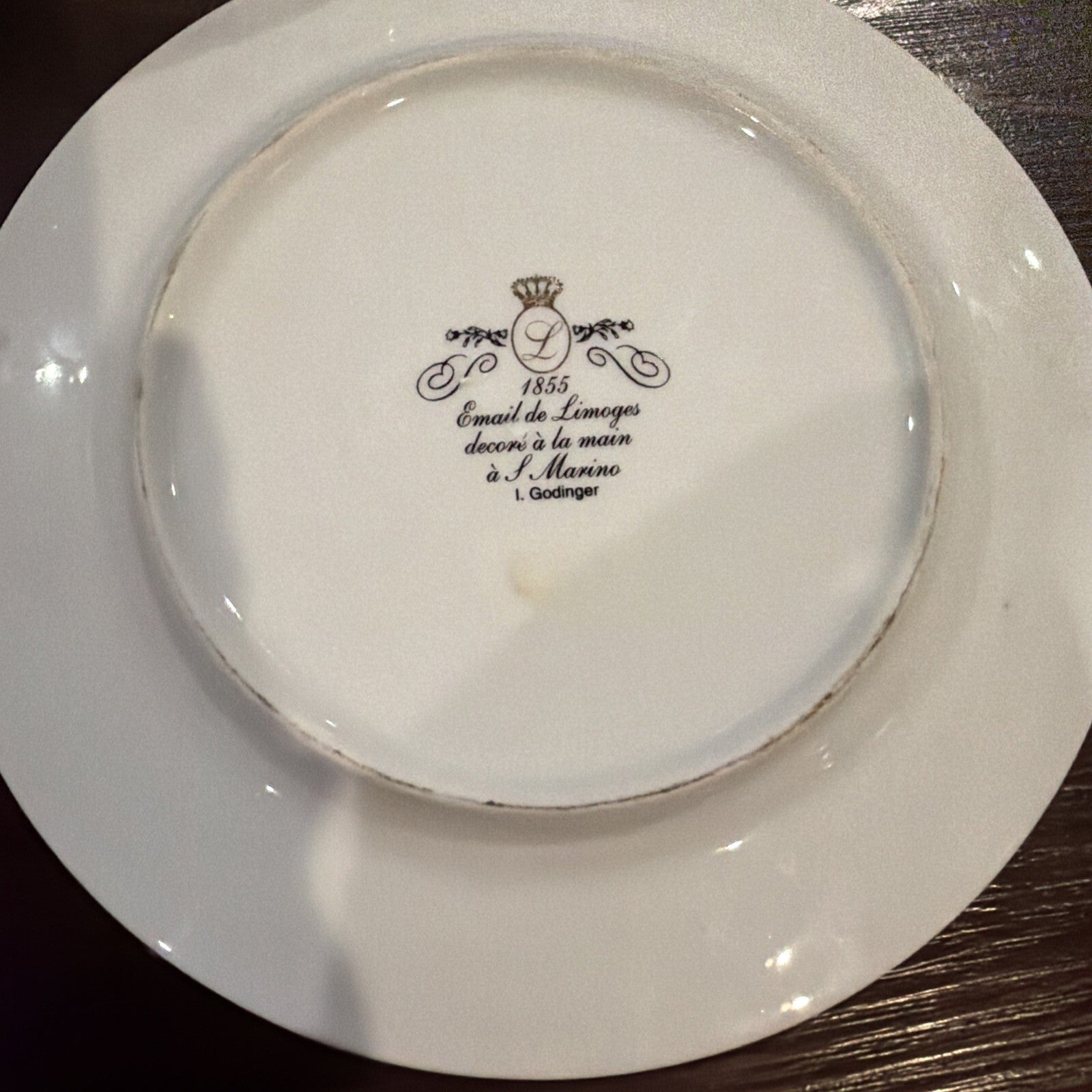Godinger St. Martin Email de Limoges Decor Plates 10" Fruit/Floral