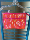 Mud Pie Pink and Orange Patterned Cosmetic Bag